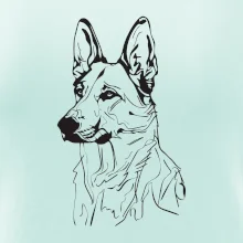 Německý ovčák černá kresba