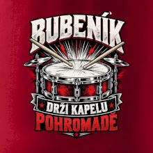 Bubeník drží kapelu pohromadě - červený rockový buben