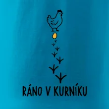 Ráno v kurníku slepice a vejce