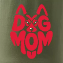 Dog mom nápis v hlavě