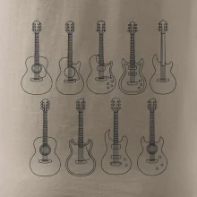 Typy kytar černé kresby