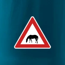 Dopravní značka - Pozor pasoucí se kůň