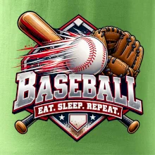 Baseballová pálka s rukavicí eat sleep repeat