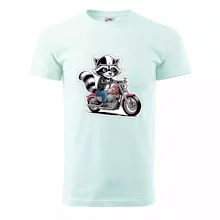 Mýval na motorce kreslený