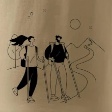 Kreslený pár na výletě