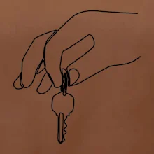 Klíče a ruka jedním tahem