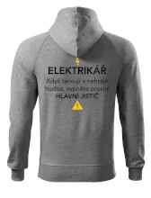 Elektrikář - hlavní jistič - Nápis na zádech