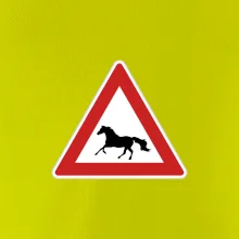 Dopravní značka - Pozor kůň běžící