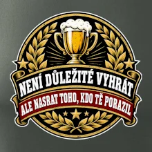 Není důležité vyhrát - pivní pohár a zlatý vavřín