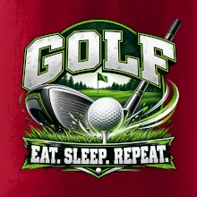 Golfová hůl s míčkem eat sleep repeat