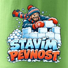 Rodinná vánoční trička - Stavím pevnost táta sněhová bitva