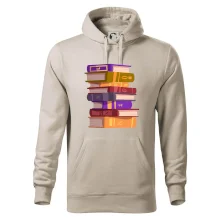 Knihomol stojící knihy