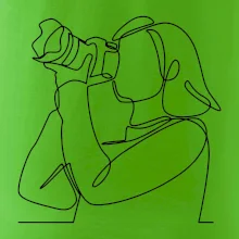 Fotografka stojící jedním tahem