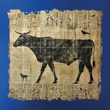 Egyptské hieroglyfy kráva