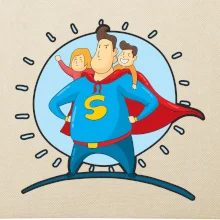 Táta superman - holka a kluk