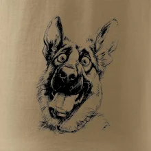 Černobílá karikatura Německý ovčák