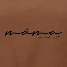 Psací nápis máma s ročníkem