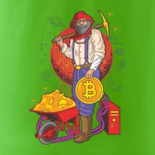 Horník těží bitcoiny