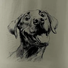 Černobílá karikatura Labrador světlý