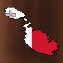 Mapa Malta s vlajkou