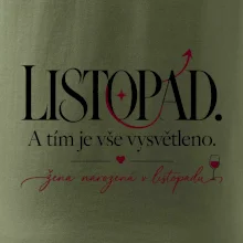 Listopad a tím je vše vysvětleno typografie s vínem