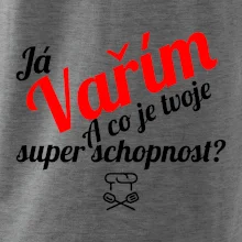 Já vařím - tvoje superschopnost? šikmý nápis Já vařím - tvoje superschopnost? šikmý nápis