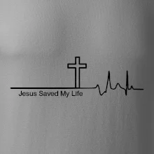 Jesus Saved My Life kříž ekg Jesus Saved My Life kříž ekg