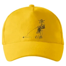 Kreslený rybář na pařezu