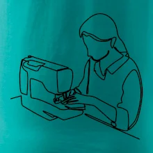 Švadlena a šicí stroj jedním tahem