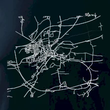 Mapy měst černobílé Slaný