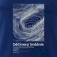 Děčínský Sněžník - vrstevnice v obdélníku