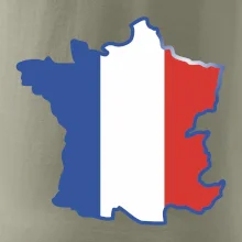 Francouzská vlajka mapa obrys