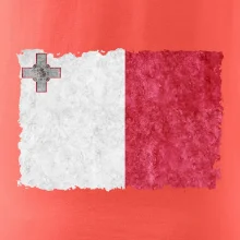 Vlajka Malta okousaná