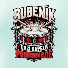 Bubeník drží kapelu pohromadě - červený rockový buben