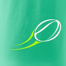 Minimalistický ragbyový míč v pohybu