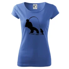 Rybář tahající rybu