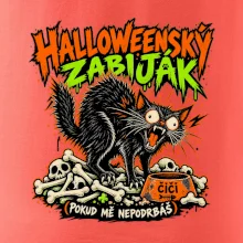 Halloweenský černý kocour čeká na podrbání