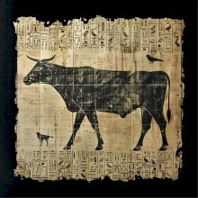 Egyptské hieroglyfy kráva