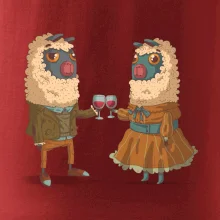 Alpaky s vínem pár