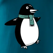 Tučňák se zelenou šálou