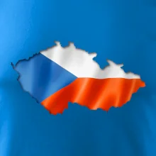 Česká vlajka v obrysu republiky