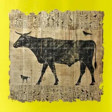 Egyptské hieroglyfy kráva