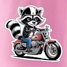 Mýval na motorce kreslený