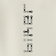 Biker nápis na výšku řetěz