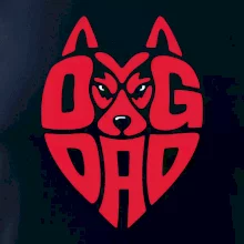 Dog dad nápis v hlavě