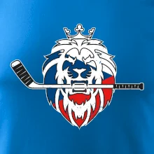Lev s hokejkou v tlamě - Česká vlajka