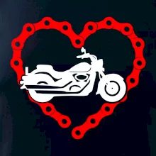 Moto srdce řetěz - chopper