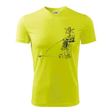 Kreslený rybář na pařezu