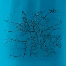 Mapy měst černobílé Budějce