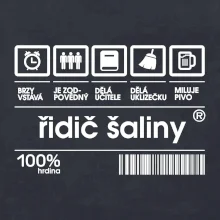 Čárový kód - řidič šaliny